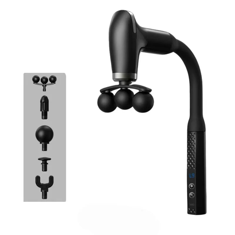 2026 Smart Electric Fascia Gun Rechargeable Handle Bent Long Handle Muscle Relaxation Massager Home Back Muscle Christmas Gift