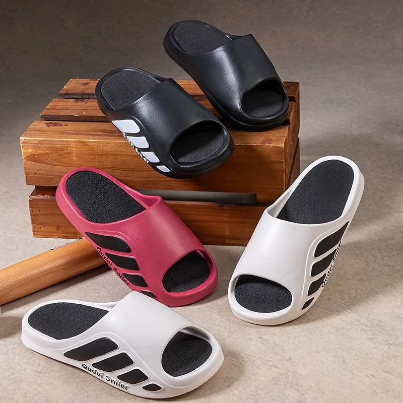 Men's Sport Slides Summer - Thick Sole Anti-Slip Outdoor Slippers, Comfortable Durable EVA Home Sandals, Odor-Free & No Noise