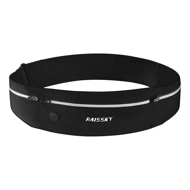 HAISSKY Ultra-thin Waistband Running Bags Men Women Outdoor Sports Fitenss Elastic Adjustable Waist Pack For Phone Earphone Keys