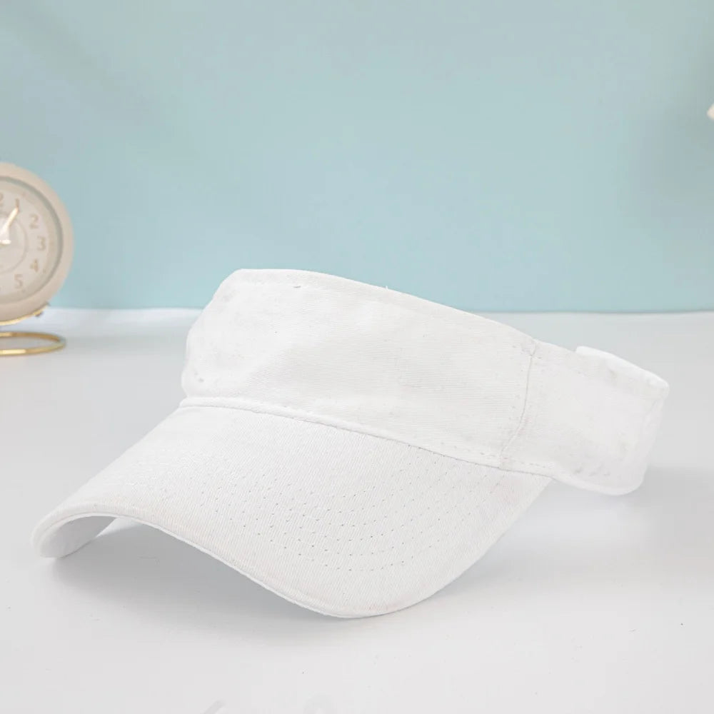 Portable Summer Washable Sun Hats Men Women Solid Visor UV Protection Top Empty Sport Tennis Golf Running Sunscreen Baseball Cap