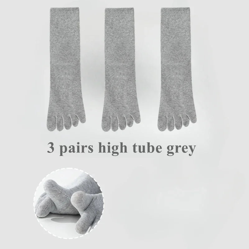 3 Pairs High Quality Cotton Toe Socks Men Five Finger Socks Men Anti-slip Crew Ankle Socks with Separate Fingers Men Comfortable
