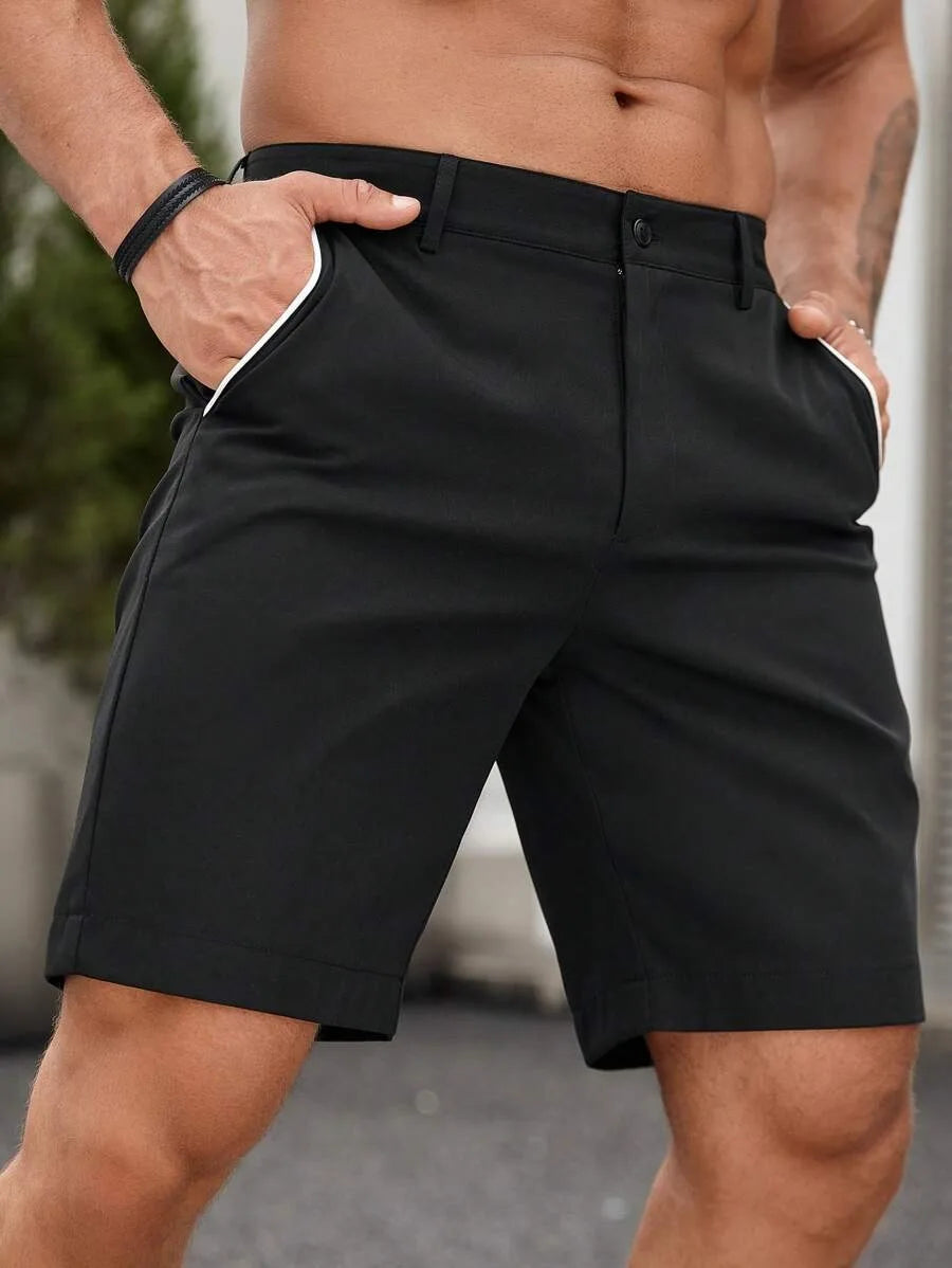 Men's British Style Suit Workwear Shorts Summer Hot Selling Casual Straight Leg Solid Color Golf  shorts