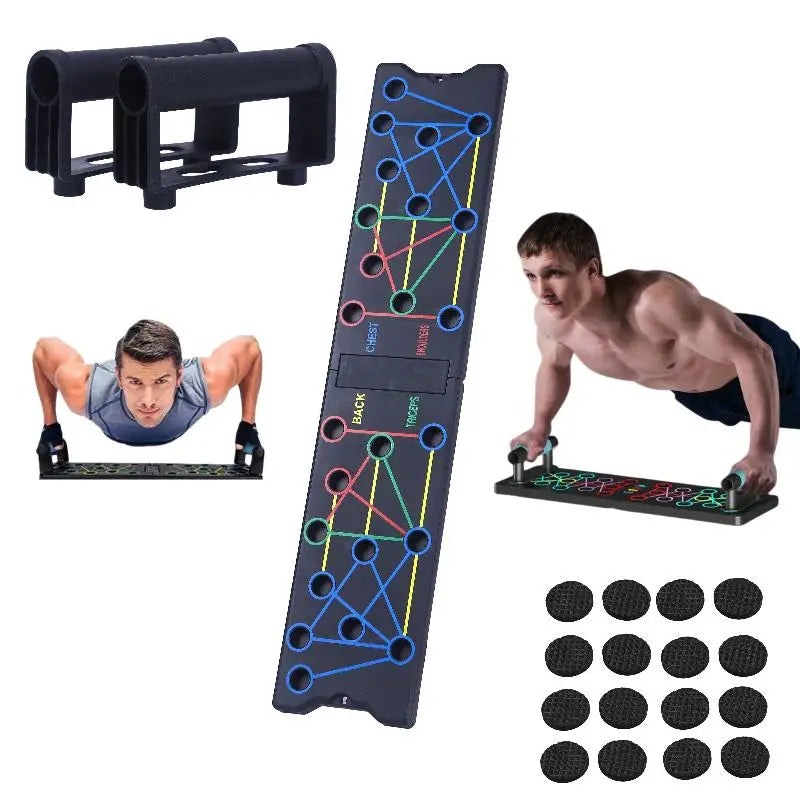 1 Set Multifunctional Thicken Push Up Board Fitness Muscle Home Gym Push Up 24 Holes Push Up Stand