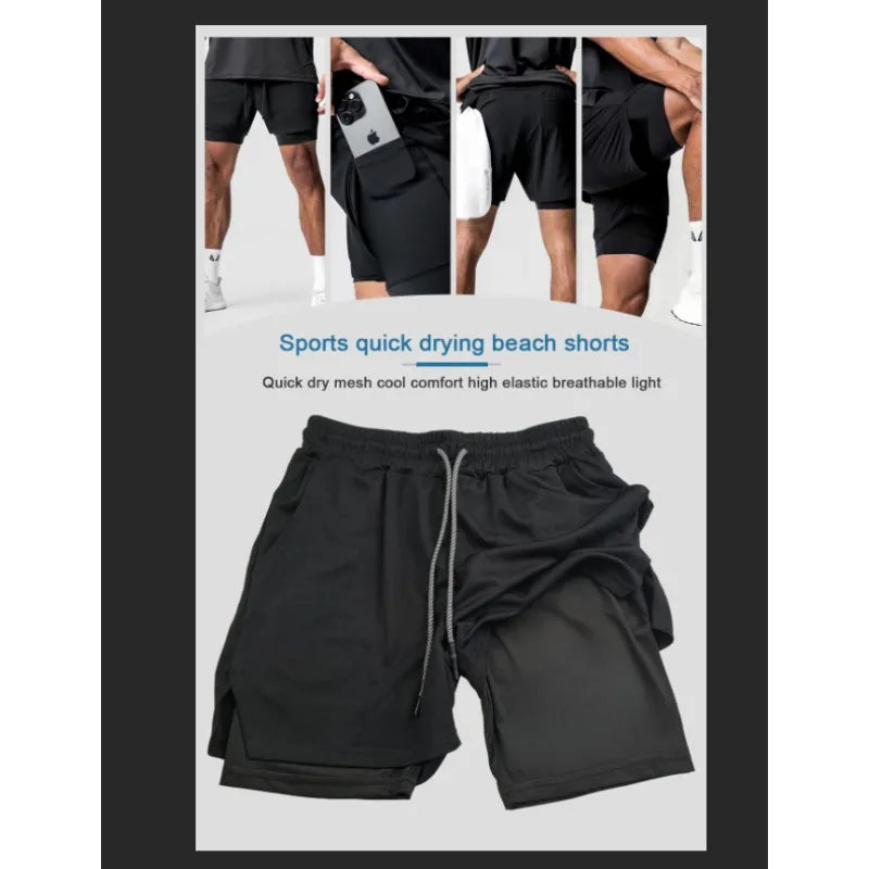 Summer 2026 Genesis Evangelion Men's Cosplay Shorts Double-layer Two-in-one Shorts Quick-drying Fake Y2k