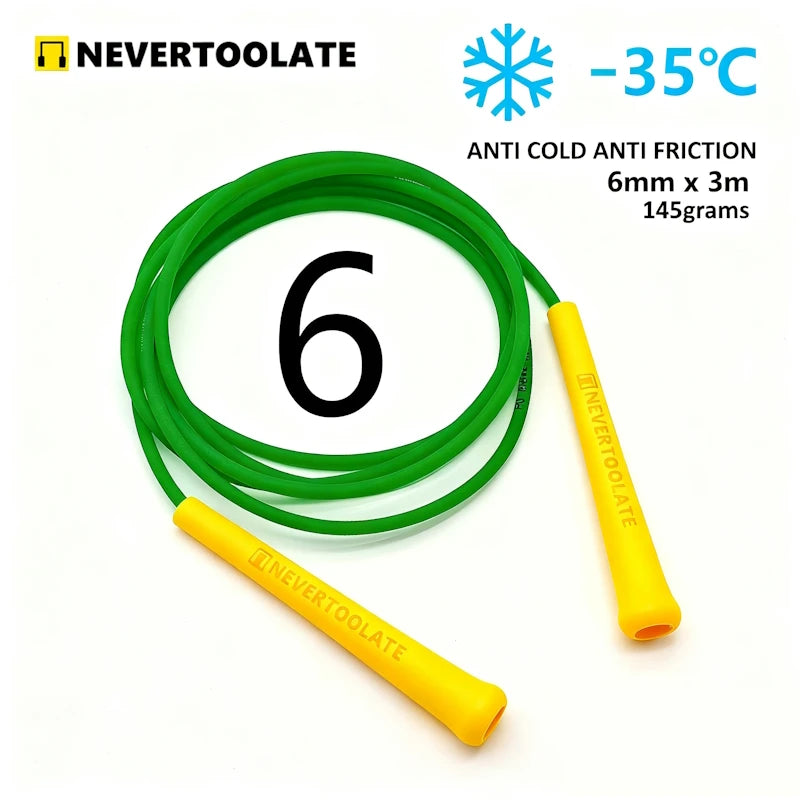 JR100 5 MM 6 mm diameter TPU （80A 90A） and PVC (80A)  skip rope 15.5cm middle-long handle NEVERTOOLATE GOOD QUALITY