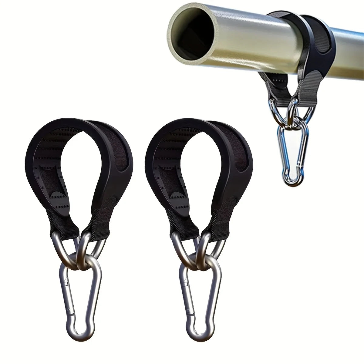 2pcs 10Inch Multifunctional Anti-Slip Safety Belt Fitness Ring Horizontal Bar Double-Layer Belt Sandbag Swing Connection Belt