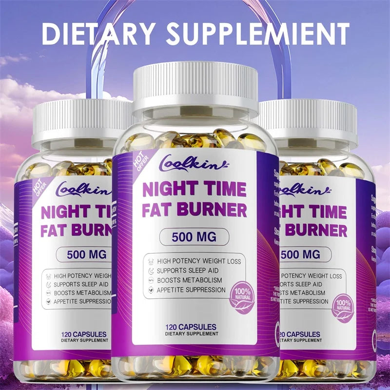 Night Time Fat Burning Capsule - Supports Immune System Health, Appetite Suppression, Healthy Weight Management