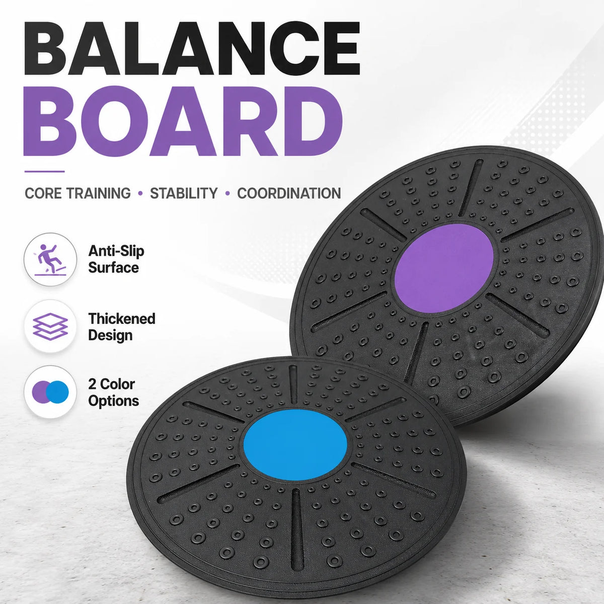 Thickened Balance Board Anti Slip Wobble Disc Core Stability Trainer for Yoga Fitness Kids Coordination Foot Ankle Exercise Pads