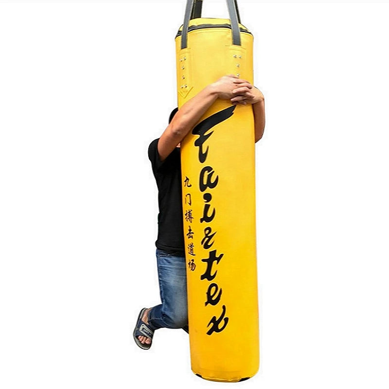 PU Leather Heavy Sandbag 180cm for Boxing MMA Thai Taekwondo Training Empty Punching Bag with Fairtex Logo for Gym Kickboxing