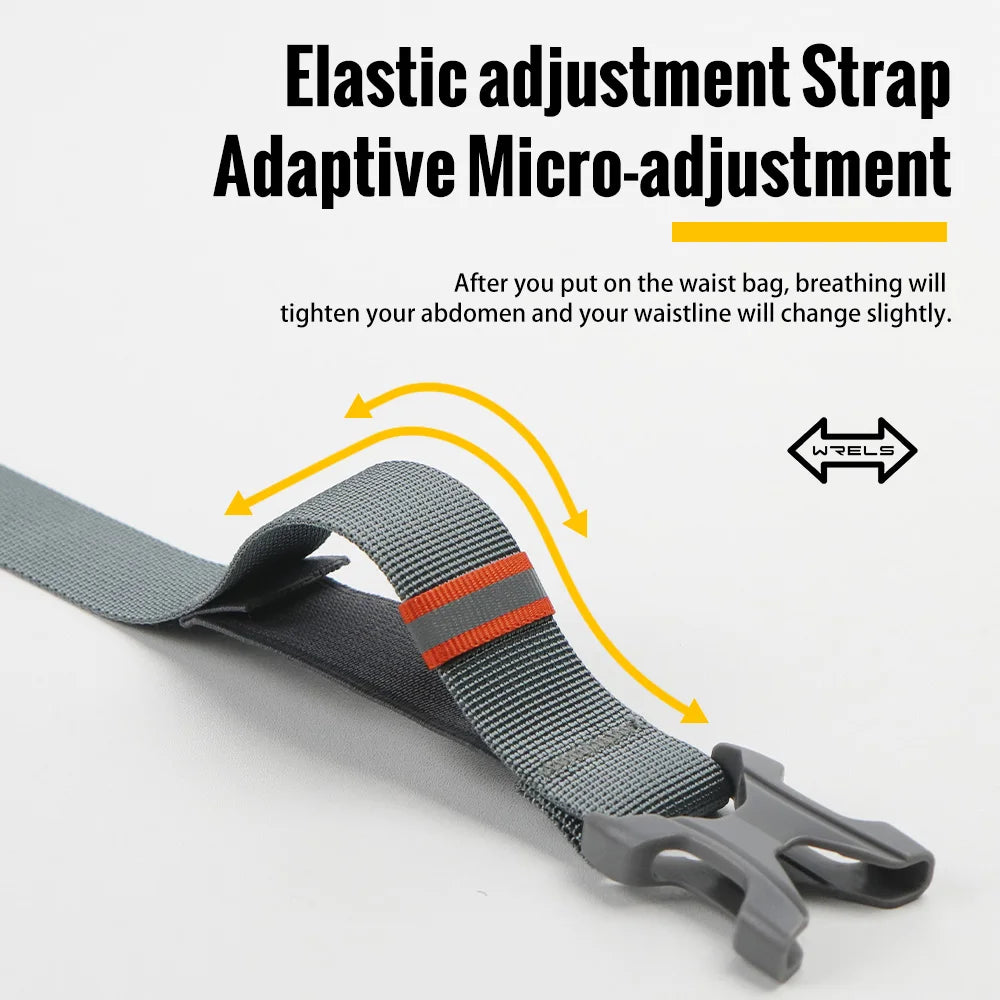WRELS Waterproof Waist Pack with Adjustable Belt Slim Utralthin Waist Bag Breathable Running Gym Marathon Cycling Waist Belt Bag