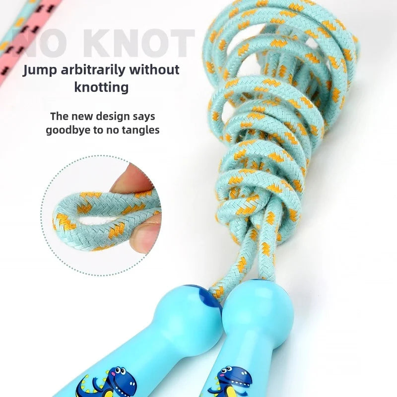 Children's Adjustable Cotton Jump Ropes Sport Fitness Lovely Cartoon Skipping Handle Fillet Design Outdoor Sports Toy