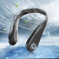 Neck Fan Bladeless, USB Rechargeable Hanging Wearable Fan, LED Display Ultra Quiet Hands-Free Cooler, Summer Gift for Travel Office Sports