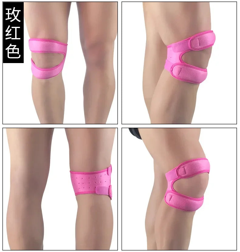 1 PC Sport Kneepad Double Patellar Knee Strap Adjustable Anti-Slip Knee Support Open Knee Wrap Band for Injury Joint Pain Relief
