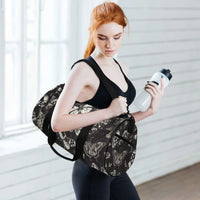 Sports Duffel Bags Gothic Skull Butterfly Athletic Gym Bag Overnight Workout Travel Tote Luggage for Men Women Yoga