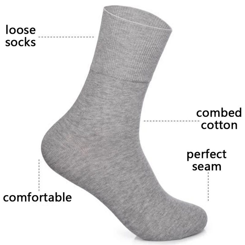 5 Paris Diabetic Socks Women Prevent Varicose Veins Socks Men Diabetics Hypertensive Patients Cotton Material Extra Size48,49,50