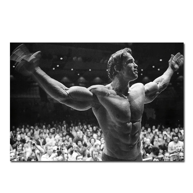 Bodybuilding Famous Character Pictures Arnold Schwarzenegger Fitness Art Posters Wall Art Canvas Painting for Gym Decor Painting