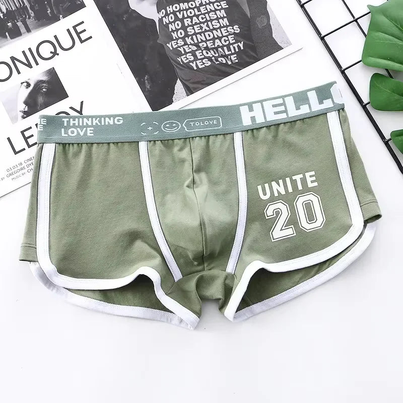 1/3pcs Men Underwear Sports Boxer Shorts Cotton Solid Color Sexy Panties Fashion Breathable Comfortable Underpants Man U Convex