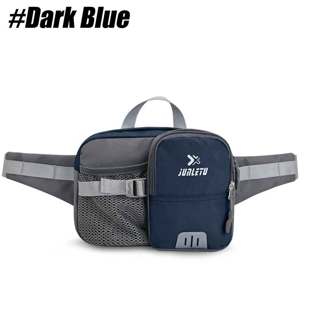 Water-Resistant Adjustable Fanny Pack with Bottle Holder & Multi-Pockets for Hiking, Running, Cycling, Travel, Outdoor