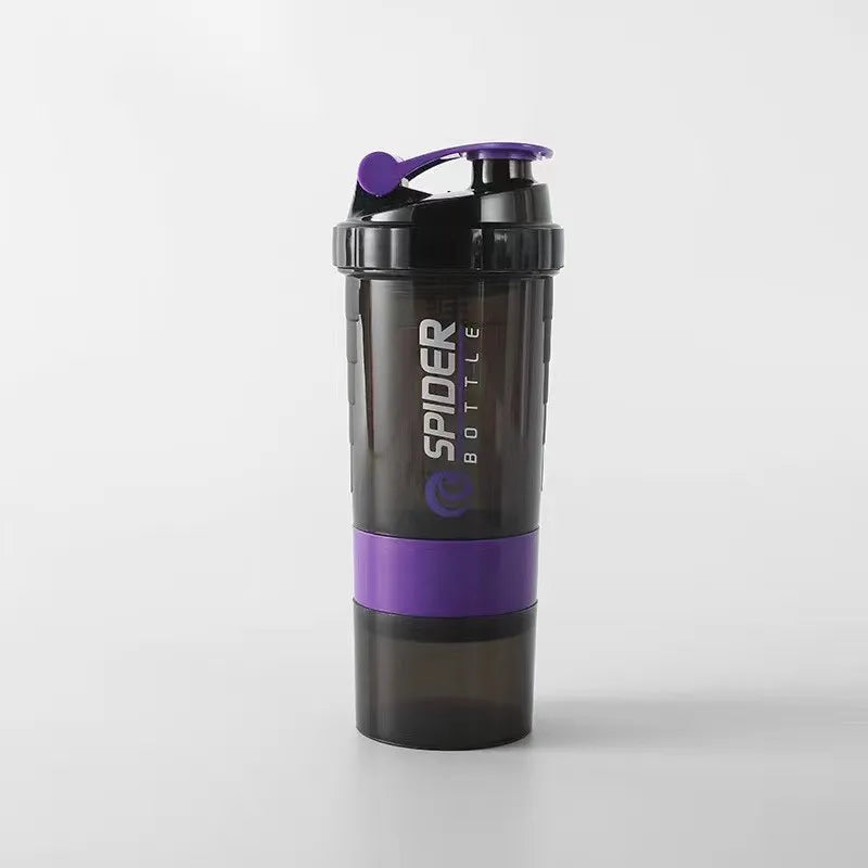 1pc Protein Shaker Bottle Portable 16oz Powder Shake Cup 3 Layers Shaker Protein Bottle Suitable For Sports Gym Fitness Outdoor