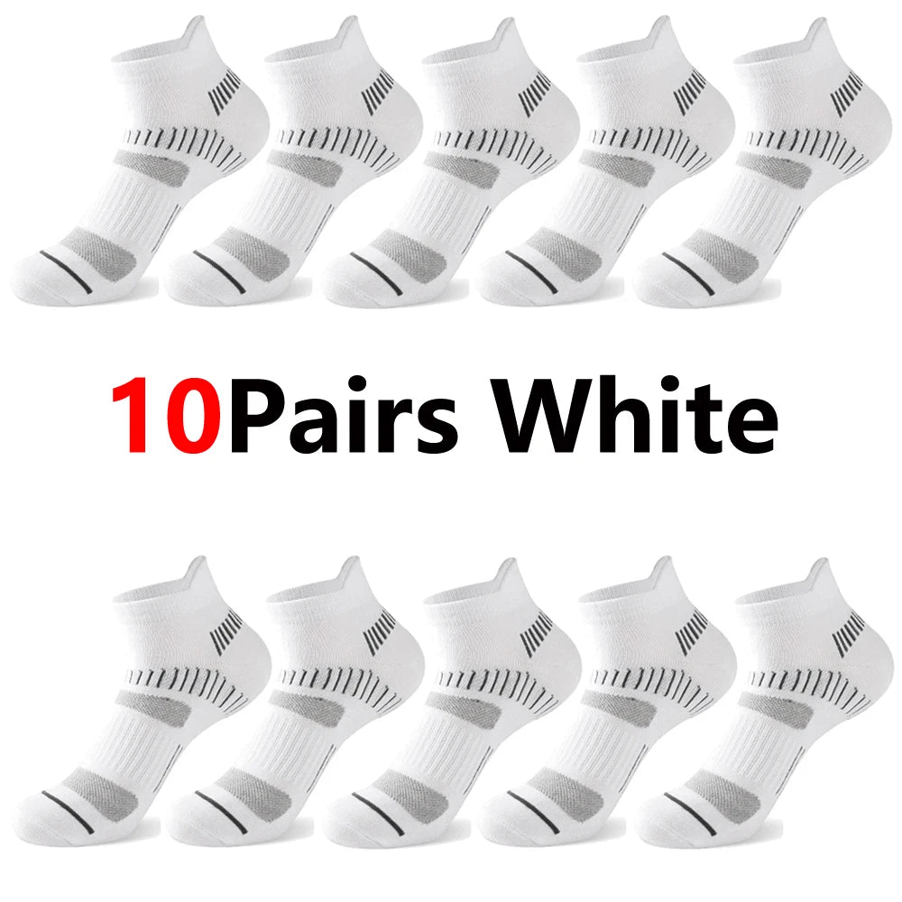 5 Pairs Men Cotton Sports Socks Mesh Breathable Running Basketball Cycling Male Short Socks Set For Men