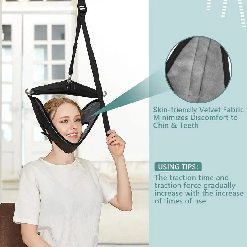 Neck Stretcher Neck Traction Device Neck Traction Corrector Over The Door Spine Stretching Kit for Men Women Neck Relaxation