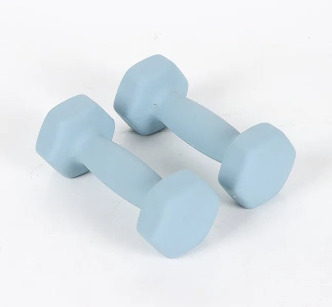 Hexagon Fixed Weight Dumbbells Set Womens 2kg Solid Cast Iron Workout Dumbbells