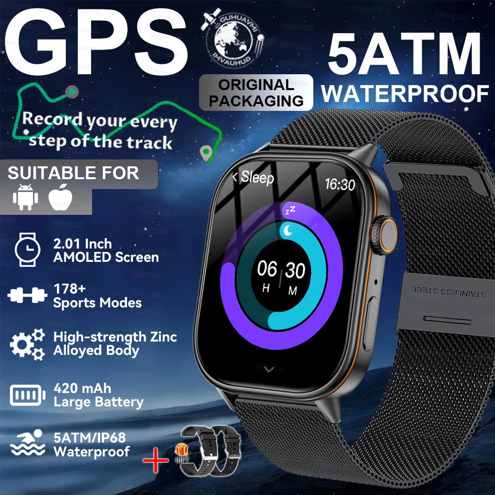 2026New Military Dual-band GPS Smart Watch Compass IP68K Waterproof Bluetooth Call Heart rate Sports Smart Watch For IOS Andriod