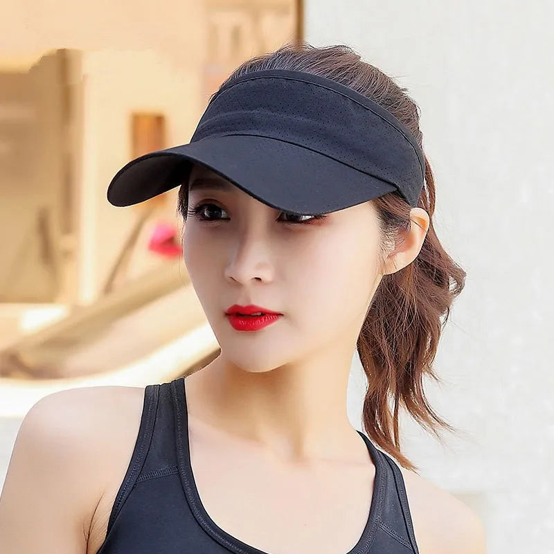 Outdoor Sports Hat Adjustable Empty Top Quick Drying Sunshade Tennis Golf Running Hat Summer Lightweight Anti UV Cycling Visor