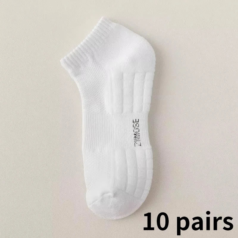 1pc 4pcs 5pcs 10pcs Socks Men's Cotton Spring Towel Bottom with Velvet Mid-tube White Stockings Thickened Sports Basketball Sock