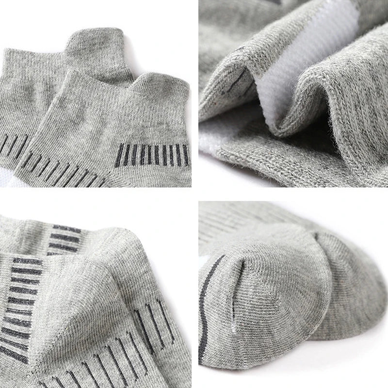 5 Pairs Men Cotton Sports Socks Mesh Breathable Running Basketball Cycling Male Short Socks Set For Men
