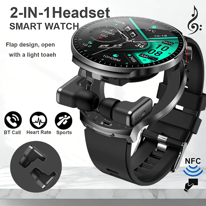 2026 T-REX3 New 2 in 1 Smart Watch With Earbuds Smart Watch TWS Bluetooth Earphone Heart Rate Blood Oxygen Monitor Sports Watch
