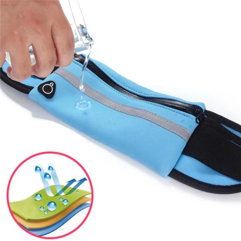 Waterproof Running Waist Bag Canvas Sports Jogging Portable Outdoor Phone Holder Belt Bag Women Men Fitness Sport Accessories