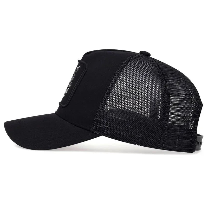 2025 New Embroidered Wolf Men's Fashion Casual Cap Women's Outdoor Breathable Sunshade Net Hat Summer Baseball Cap Breathable