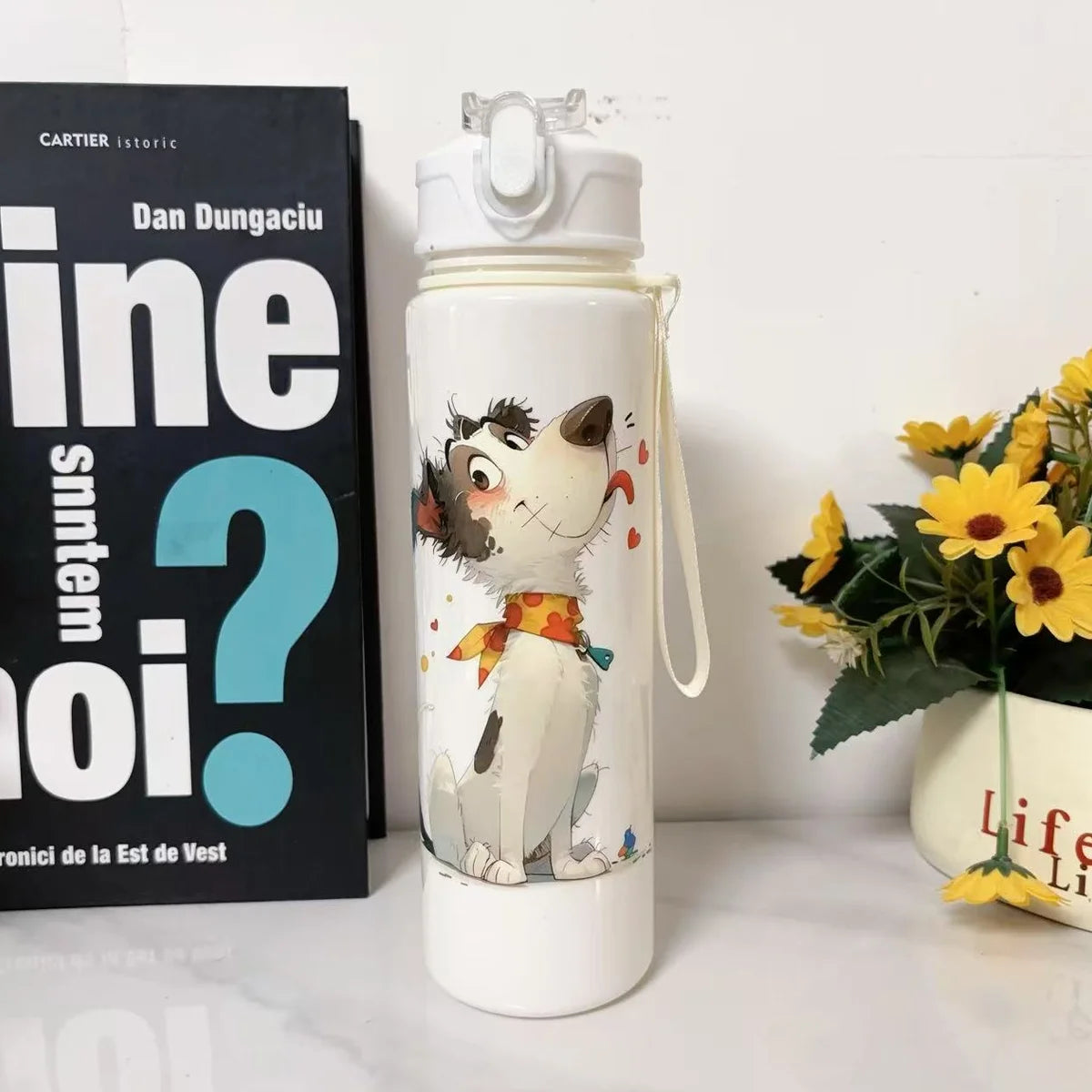 750ml Cute Cartoon Dog Water Bottle Essential for Home Outdoor Travel Camping Sports Ideal Gift for Friends Family Parents
