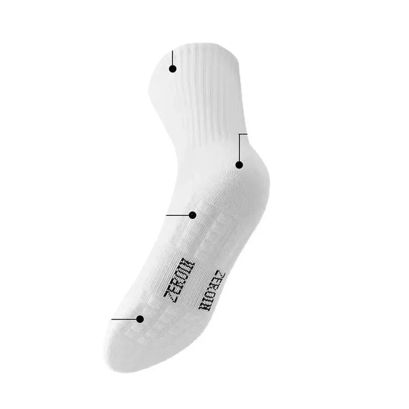 1pc 4pcs 5pcs 10pcs Socks Men's Cotton Spring Towel Bottom with Velvet Mid-tube White Stockings Thickened Sports Basketball Sock