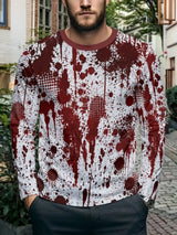 Problem Solved Bloody 3D Printed Men's T-Shirts Fashion for Men Horror Halloween Long Sleeve Tops O-Neck T-Shirt Mens Clothing
