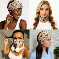 1pc Women's Wide Exercise Headband with Halloween Pumpkin Spider Black Cat Print Printing, Sports Headbands, Stretchy Knot Wraps