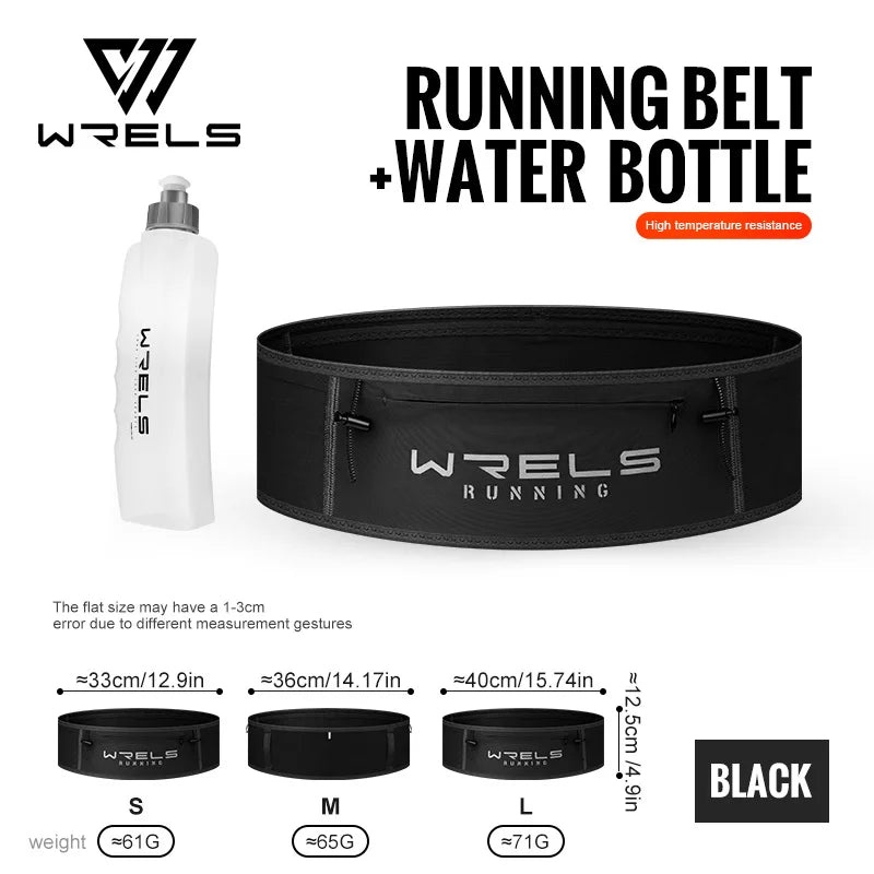 WRELS Running Fanny Pack Running Bag Waist Pack High Elasticity Breathable Lightweight Marathon Waist Bag Bottle Sports Jogging
