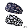 Elastic skull print sports headband, sweat-absorbent sports headband, unisex non-slip fitness headband, cycling street headband