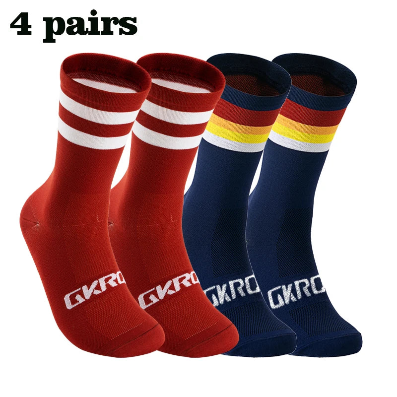 4 Pais High Quality Profession Team Men Women Cycling Socks Bike Socks Breathable Bicycle Socks Outdoor Sportswear Racing Socks