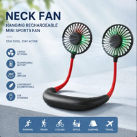 Hands Free Portable Neck Fan Rechargeable Mini USB Personal Fan Battery Operated with 3 Level Air Flow for Sports Travel Outdoor