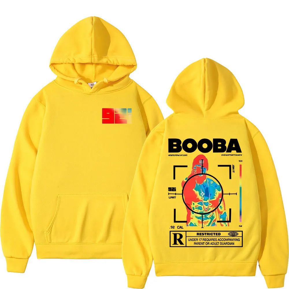 France Rapper BOOBA B2O Tour 2025 Hoodies Men's Retro Style Hip Hop Long Sleeves Hooded Sweatshirts Clothing Oversized Pullover