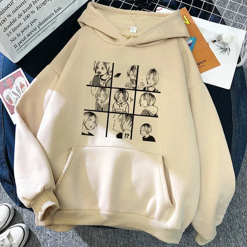 90s Japanese Anime Haikyuu Hoodies Women Funny Karasuno Fly High Graphic Streetwear  Fashion Male Sweatshirts Unisex Harajuku