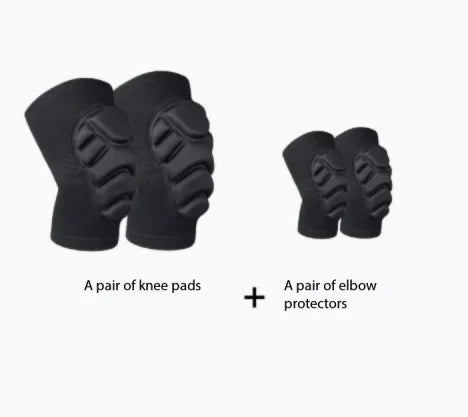2pc Professional Knee Elbow Pads for Men&Women,Knee Elbow Brace with Thick Shock-Absorbing Sponge,Knee Support & Elbow Support