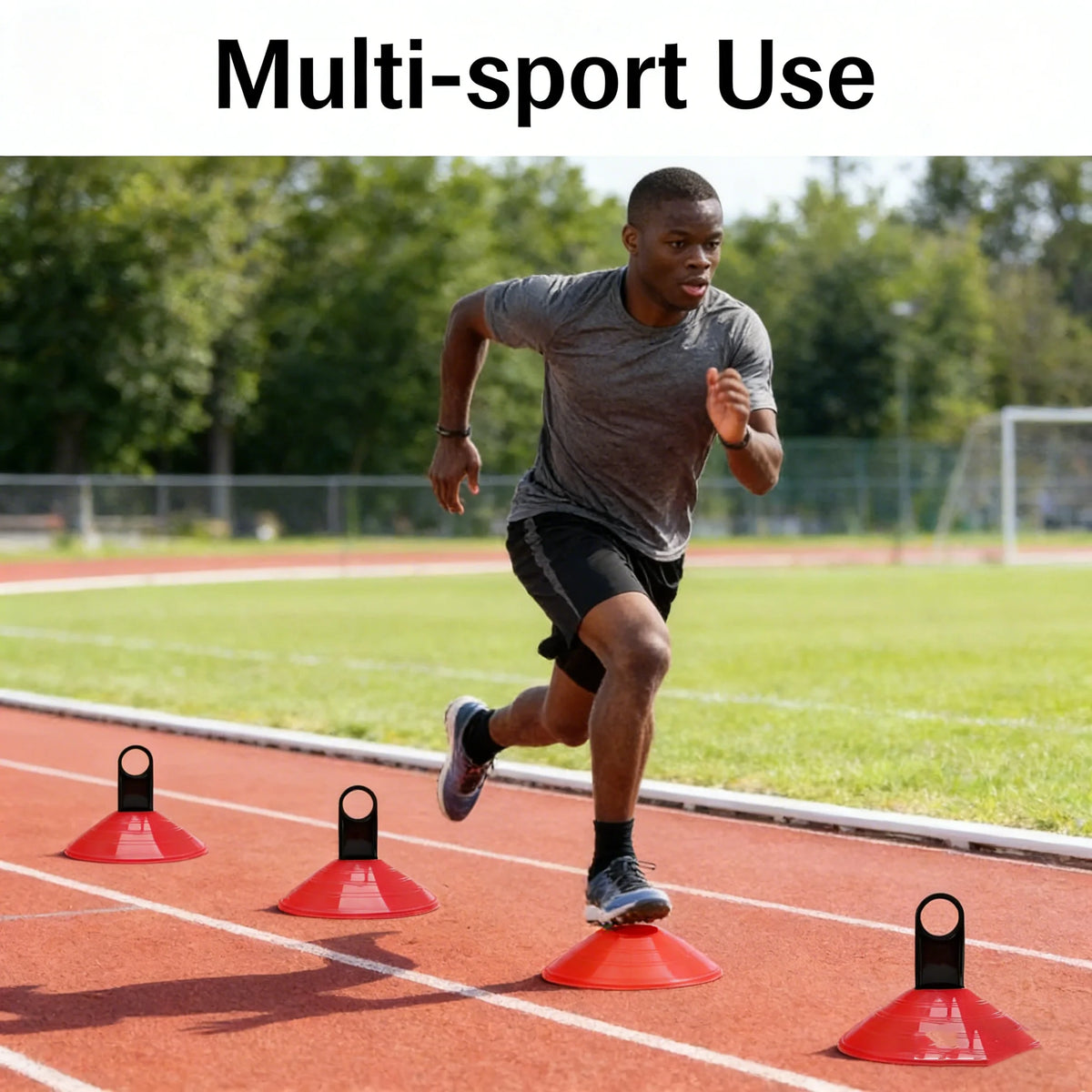 10Pcs Red Soccer Training Cones, Flexible Disc Cones for Agility Drills, Football Training Markers for Kids & Adults, Ideal for