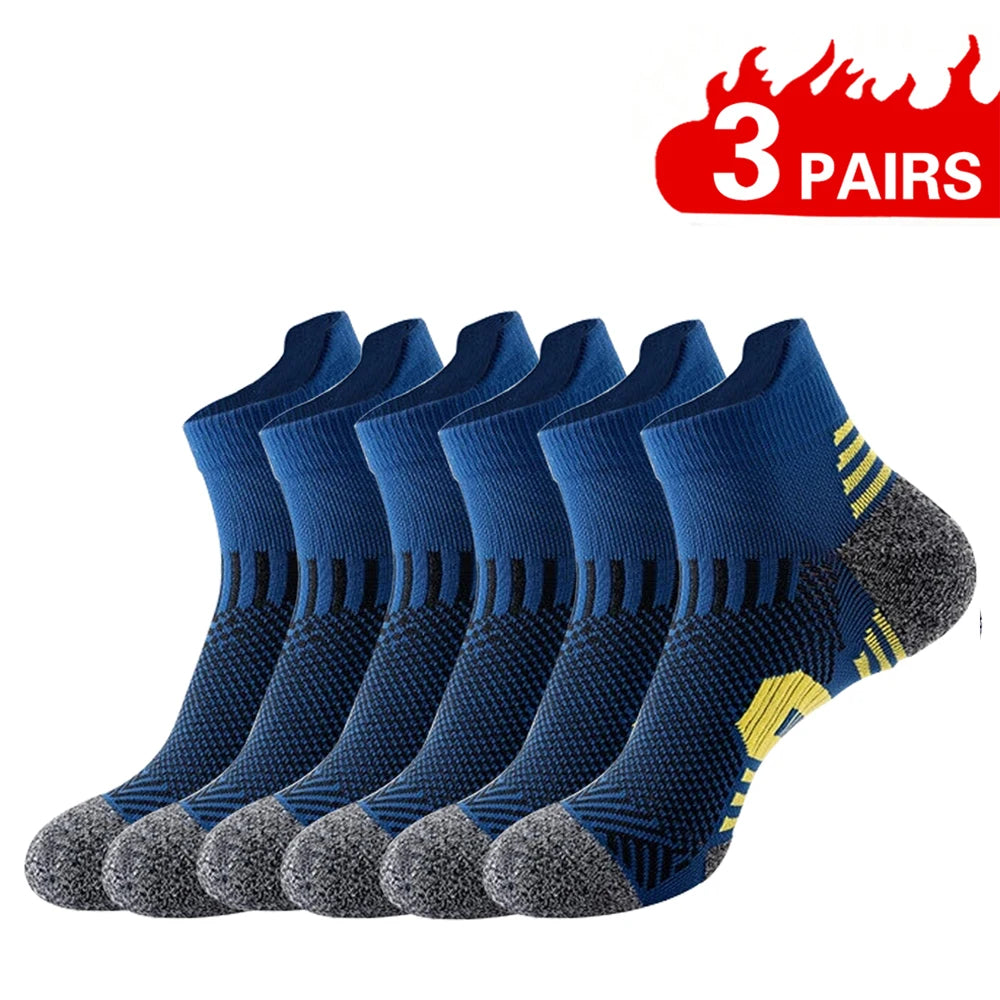 3/1 Pairs Professional Sport Socks Men's marathon running Compression Long Socks Outdoor Mountain climbing Training Short Sox