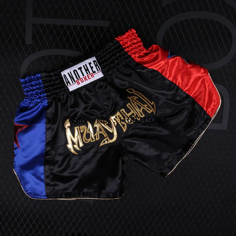 Tiger Muay Thai Shorts Satin Kick Boxing Shorts Mens Women Kids Gym Martial Arts MMA Training Clothes BJJ Fight Kickboxing Pants