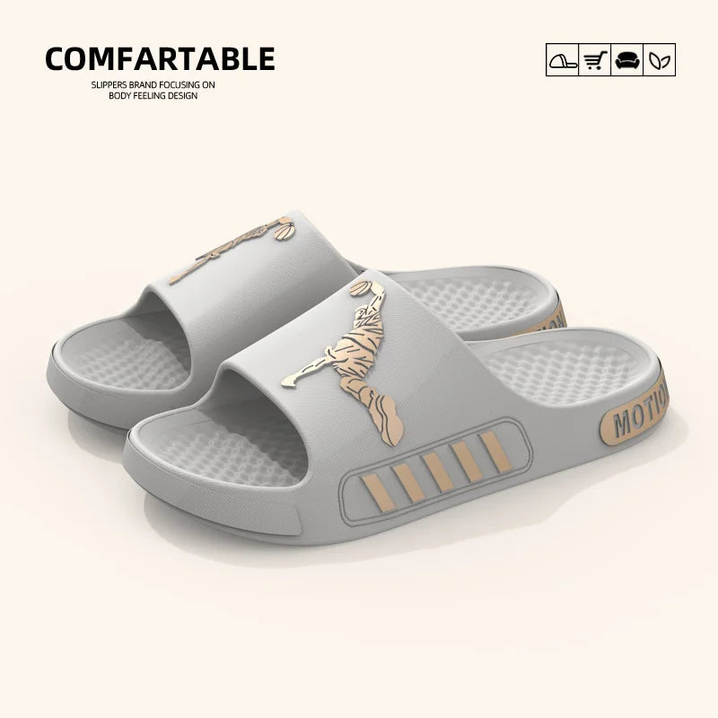 Men's Slippers for Outdoor Wear, Summer Home, Thick Soled Shower, anti Slip Sports, Cool Slippers for Cooldown