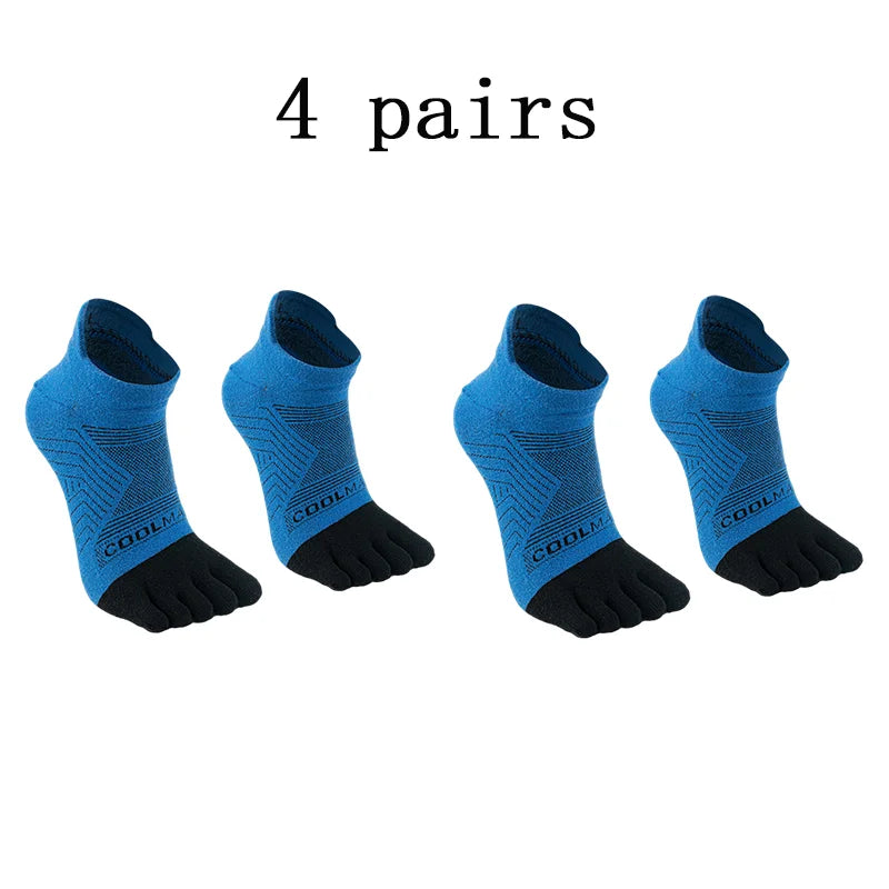 1/4/6 PAIRS COOLMAX Sports Socks Breathable Elastic 5 Toes Sports Socks Quick Drying Wicking Moisture Athletic Running Socks