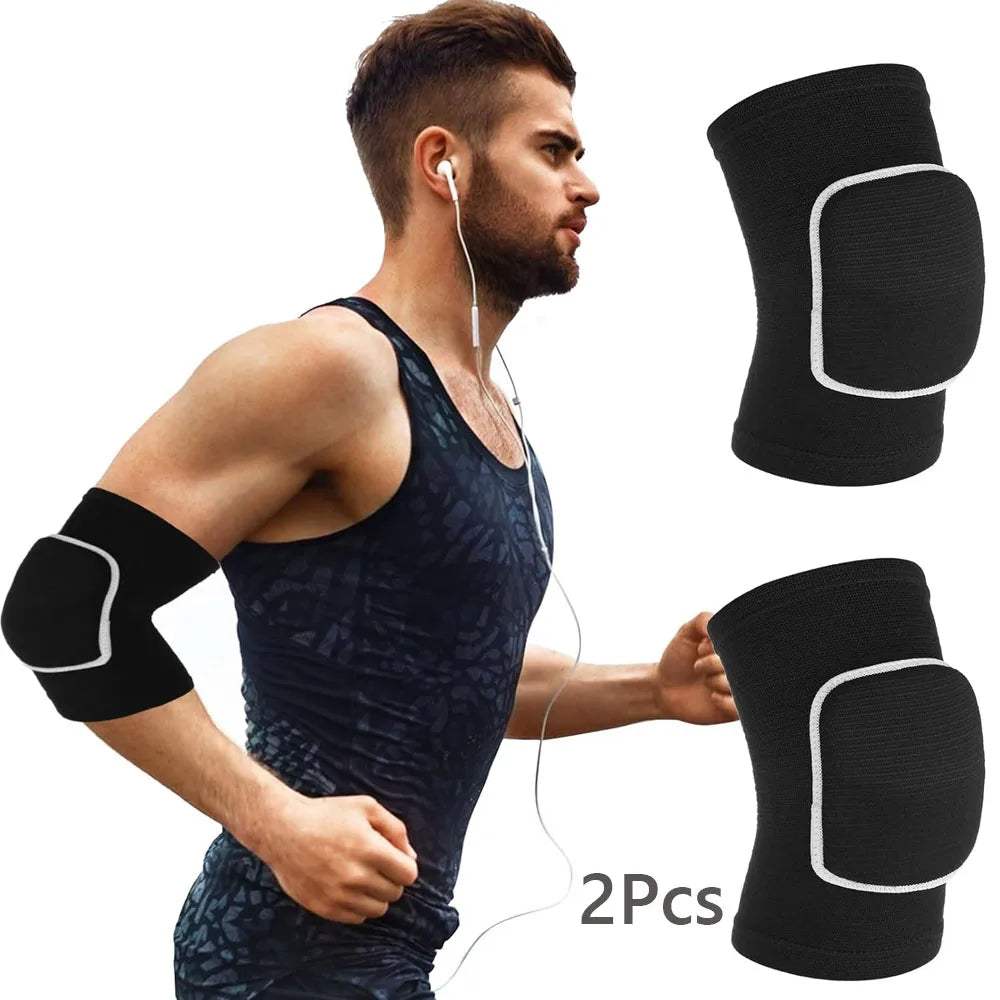 2pcs of Soft Elbow Pads with Thickened Sponge Cushioning - Comfortable Sports Support Sleeves Suitable for Basketball, Volleybal